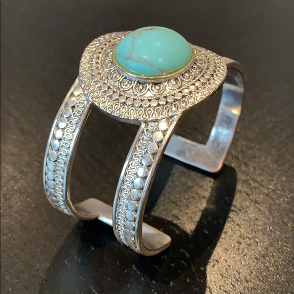 Lucky Brand Turquoise Stone Cuff Bracelet - Picture 3 of 3